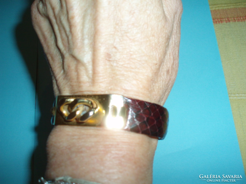Vintage brown snakeskin bracelet