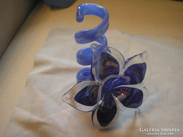 Murano, sapphire blue twisted glass ornament flawless rarity 16cm