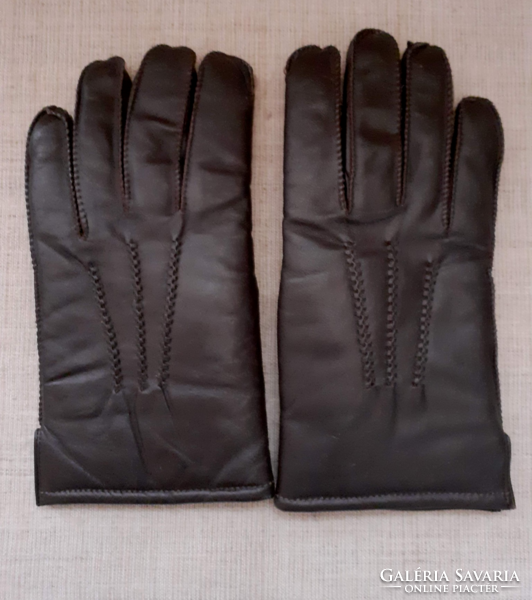 Retro beautiful leather handmade black leather gloves