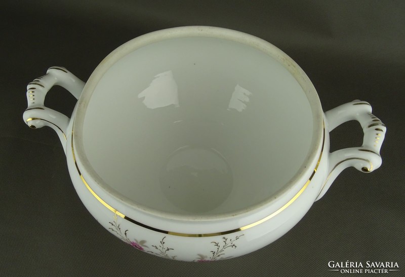 1G112 antique large base porcelain soup bowl