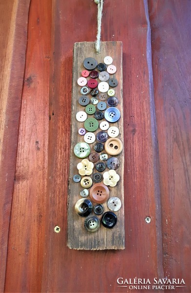 Plank mural, door decoration - “buttons ″