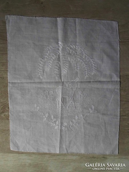 Old handkerchief with white embroidery