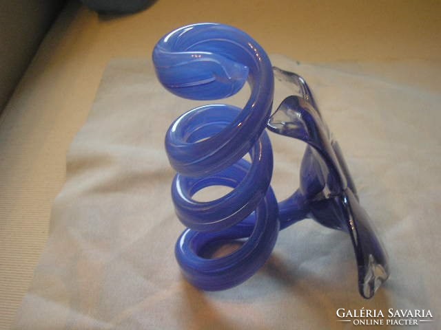 Murano, sapphire blue twisted glass ornament flawless rarity 16cm