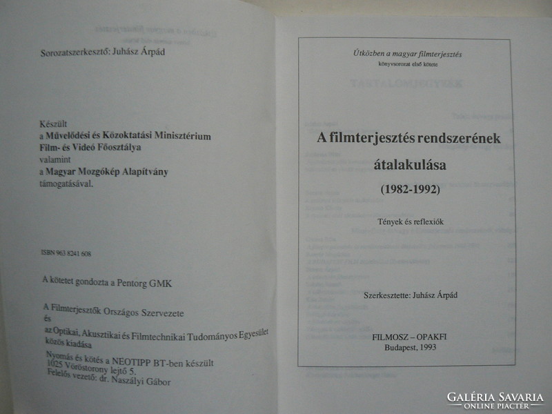 ÚTKÖZBEN- A FILMTERJESZTÉS RENDSZERÉNEK ÁTALAKULÁSA '82-'92, JUHÁSZ ÁRPÁD 1993, KÖNYV JÓ ÁLLAPOTBAN