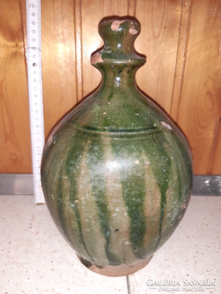 Glazed pottery jug jar, tiszafüred? Southern pepper?