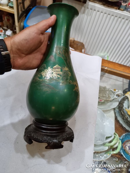 Oriental lacquer vase