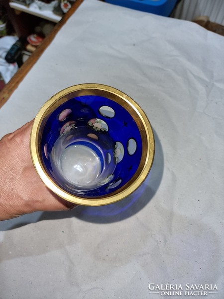 Old blue glass beaker