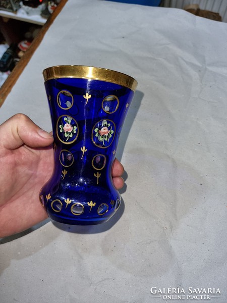 Old blue glass beaker