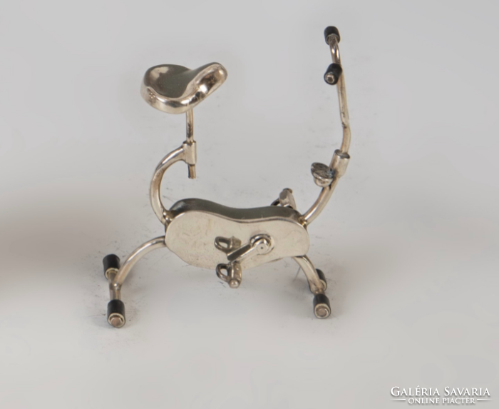 Silver miniature exercise bike