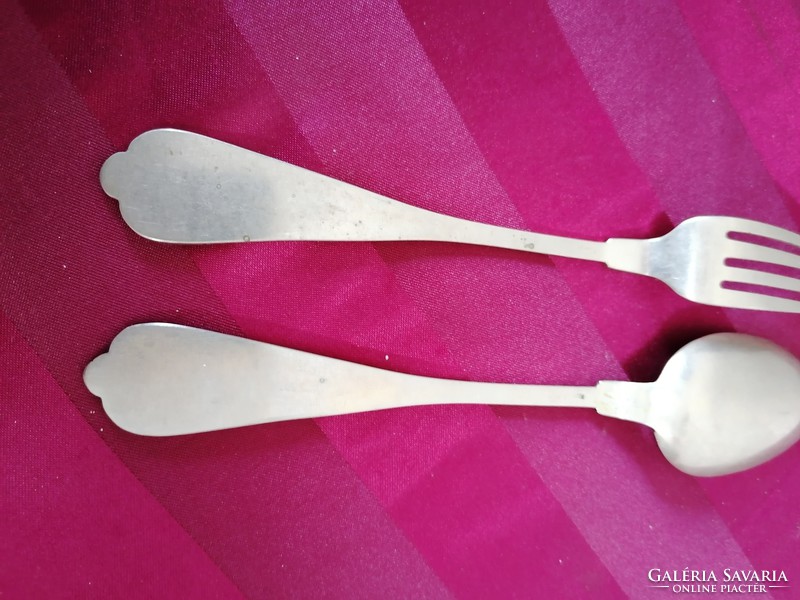 Antique spoon and fork in pairs