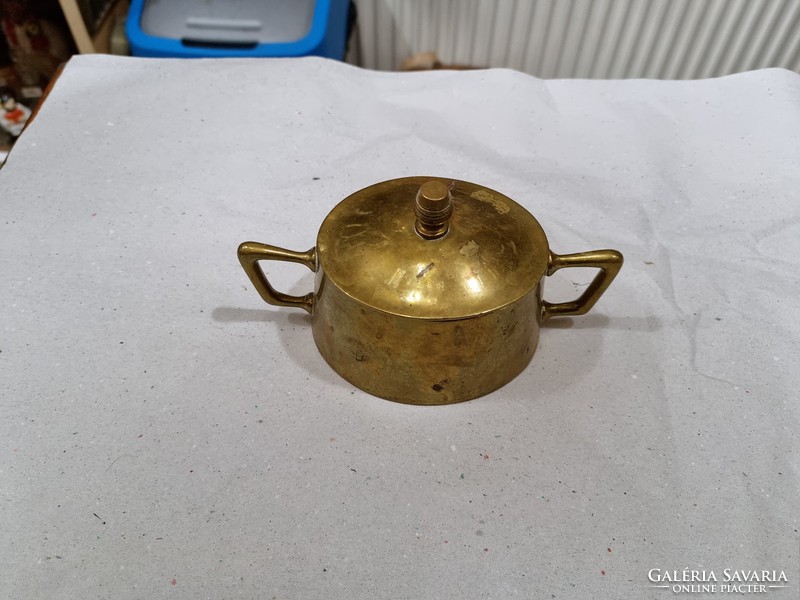 Old copper sugar bowl