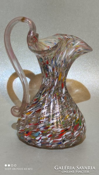 I discounted it!!! A Murano small-sized thousand-colored glass vase with a spout is damaged