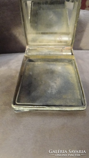 Antique silver makeup set