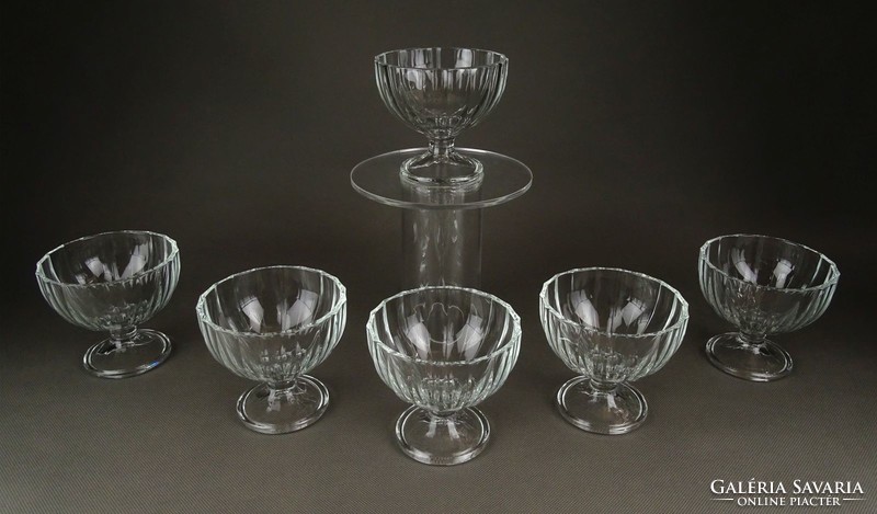1G170 old flawless glass base ice cream cup set of 6 pieces