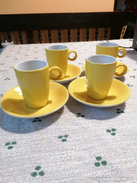 4 Personal craft annaburg espresso set in beautiful yellow. Cheerful, unique