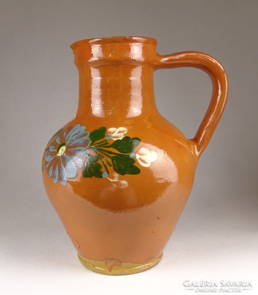 1G211 brown glazed painted flower pattern tile pitcher pitcher 23 cm