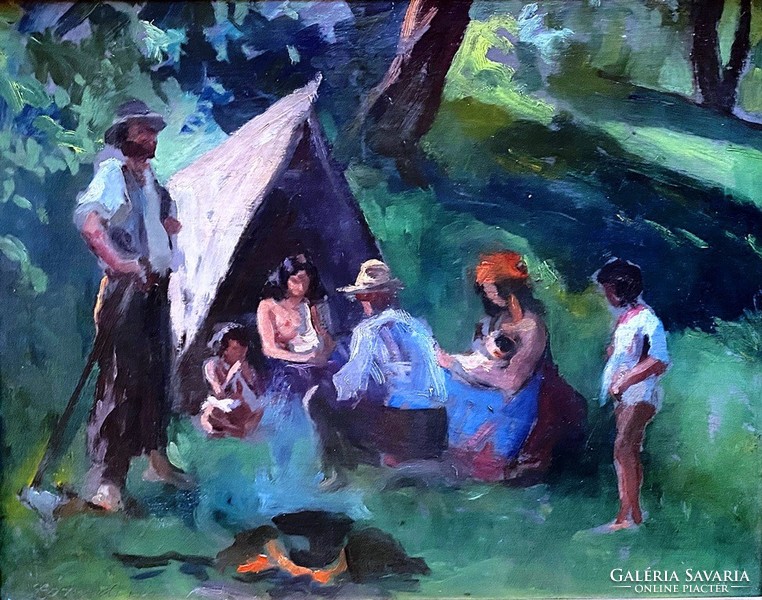 Gypsy camp of Géza Zórád (1896-1962).