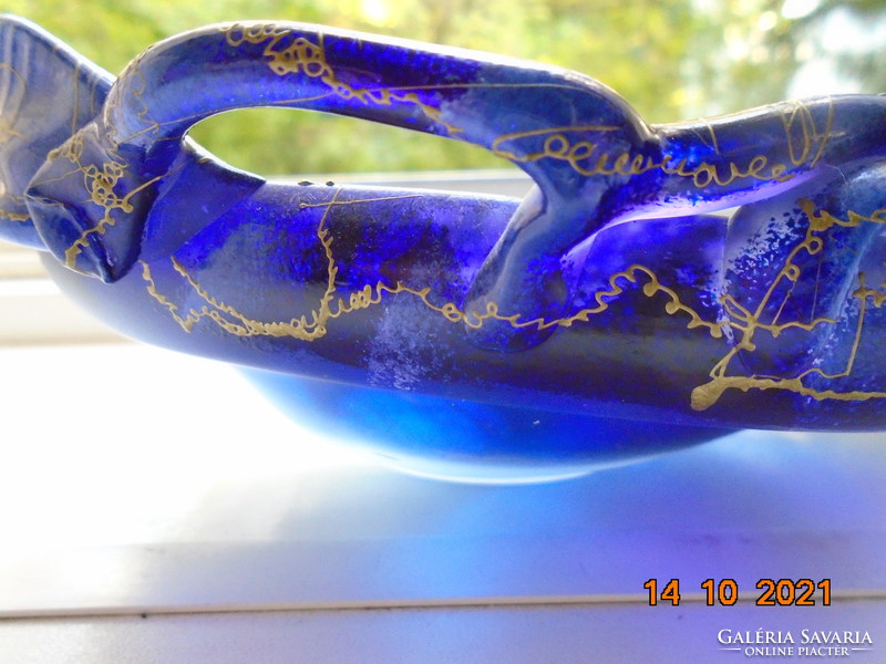 Organikus stílusban zománcozott művészi kalcedonüveg alkotás