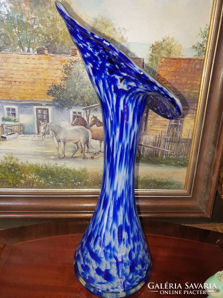 Murano cabbage shaped glass vase