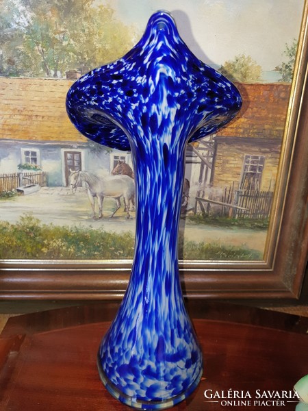 Murano cabbage shaped glass vase