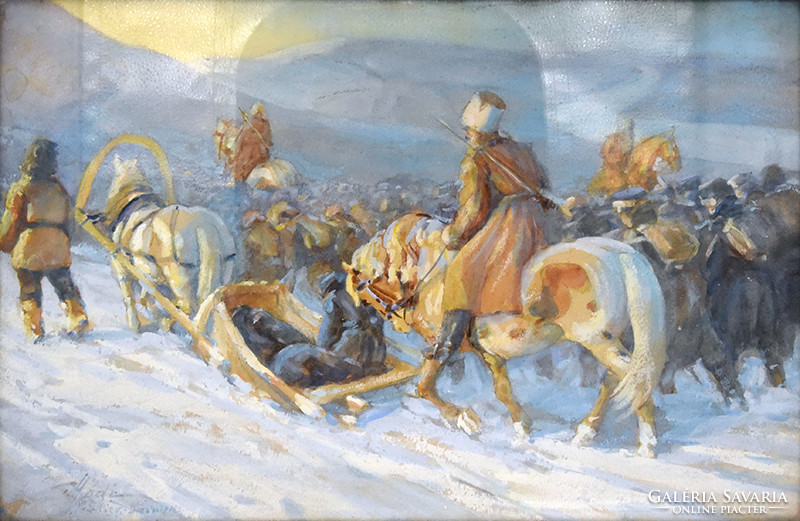 Hódi Géza (1881-1942) “Kozákok téli menetelése”