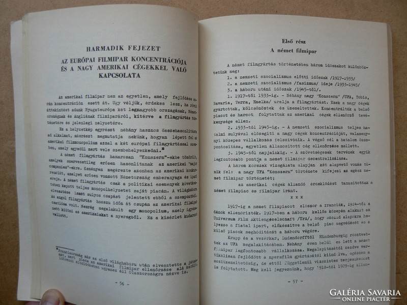 FILMGYÁRTÁS ÉS MONOPÓLIUMOK,  HENRI MERCILLON 1956, MEGJELENT 500 PÉLDÁNYBAN 1960, KÖNYVRITKASÁG!