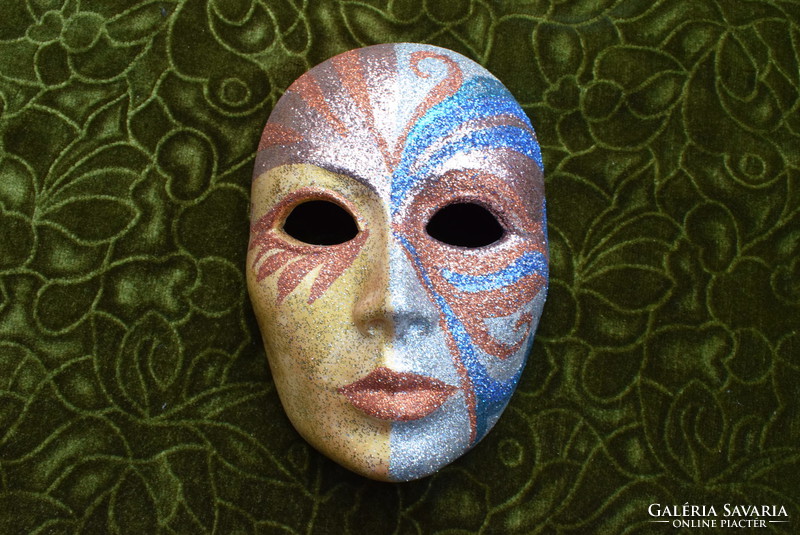 Old Venetian carnival mask 20 x 13.5 x 7 cm porcelain