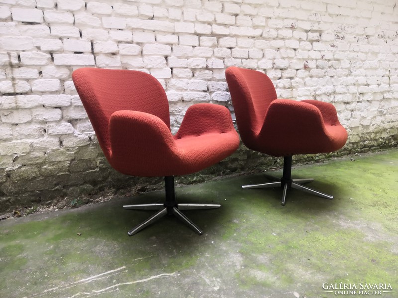70s Hungarian retro armchair pair factory condition! # 085