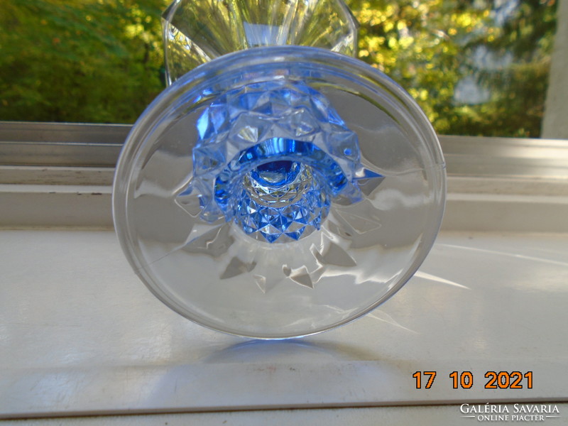 With polished 8 square feet, royal blue candle holder, diamond polished sphere and rosette