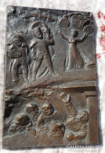 Treasure of Mary Háry János bronze wall picture