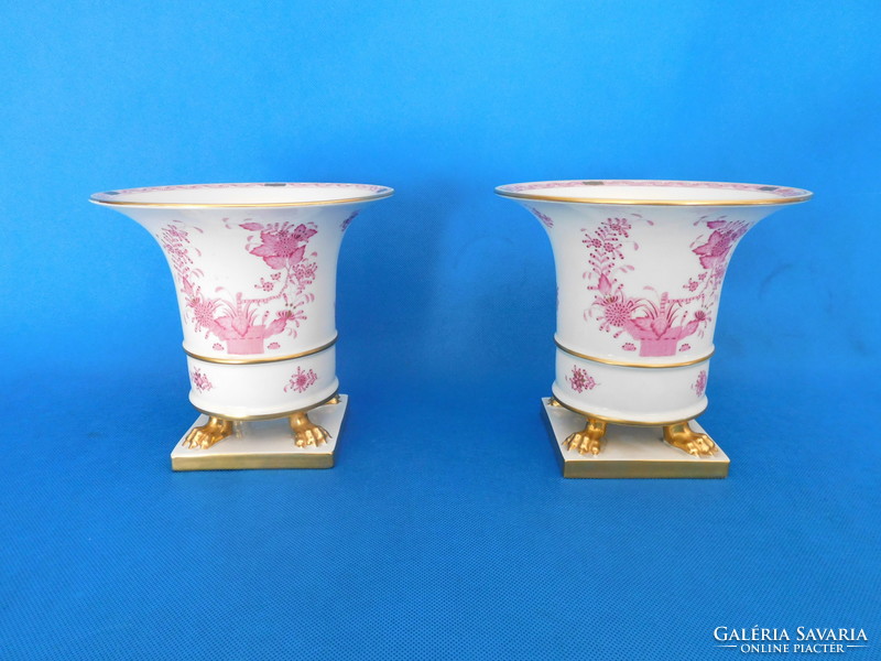Pair of Herend Indian baroque claw vase