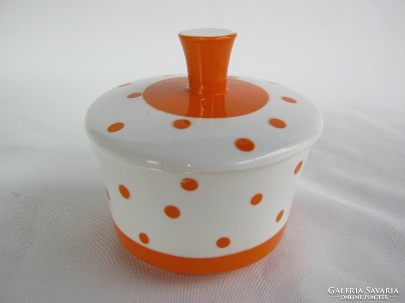 Retro ... Granite ceramic polka dot sugar bowl