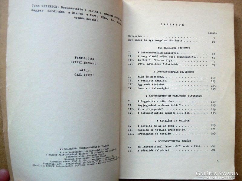 DOKUMENTUMFILM ÉS VALÓSÁG, J. GRIERSON 1964, KÖNYV JÓ ÁLLAPOTBAN, KÉSZÜLT 350 PÉLDÁNYBAN, RITKASÁG!