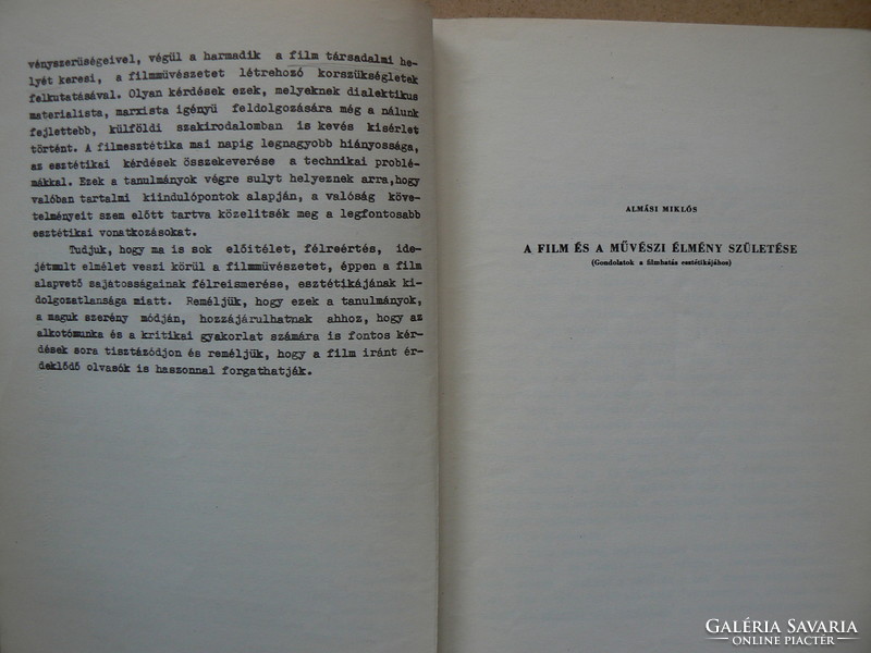 Film aesthetic studies, apple-hornbeam-hermann 1961, book in good condition (500 copies), rare!