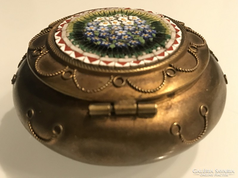 Antique micromosaic box with millefiori pattern