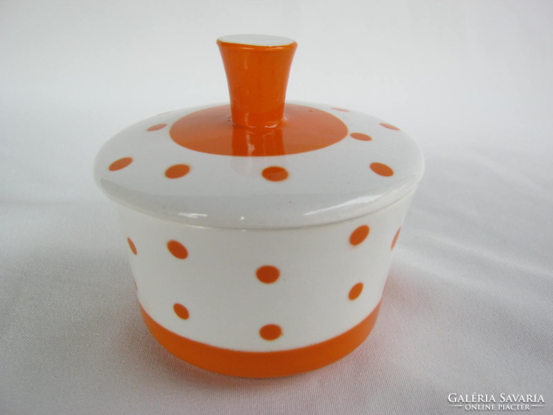 Retro ... Granite ceramic polka dot sugar bowl