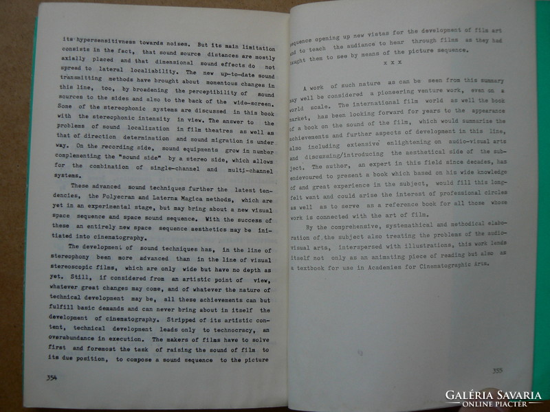 Aesthetics of film sound, Ferenc lohr 1966, book in good condition (200 copies), rarity !!!