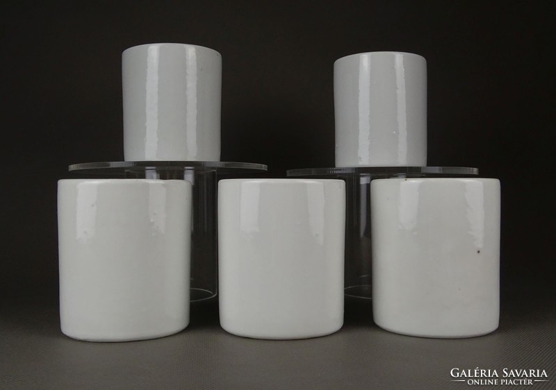 1G232 old porcelain pharmacy jar 5 pieces