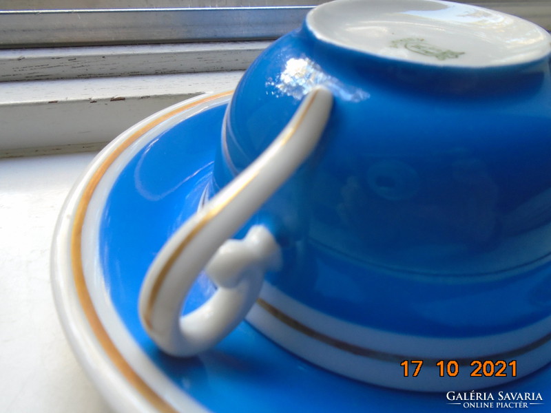 Antique s.P.M.Siegmund paul meyer walküre series, tea cup with saucer with royal blue glaze