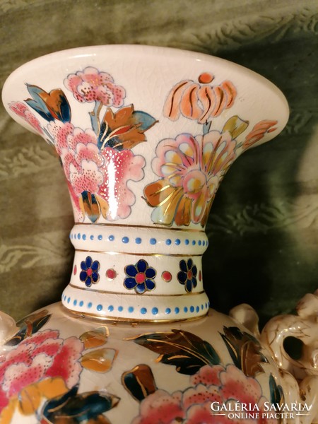 Decorative vase pair, fischer j.