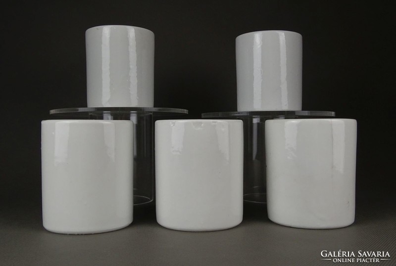 1G232 old porcelain pharmacy jar 5 pieces