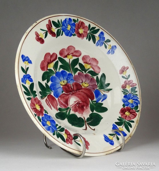 1G239 old marked floral smallpest (~ 1930) wall plate 24 cm