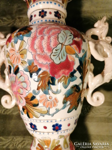 Decorative vase pair, fischer j.