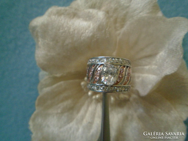 Extremely Rare Women's Silver Ring Filled with Precious Stones The Ring Is Rhodium Plated So No Allergen Used