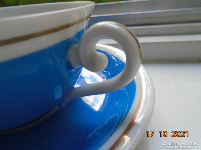 Antique s.P.M.Siegmund paul meyer walküre series, tea cup with saucer with royal blue glaze