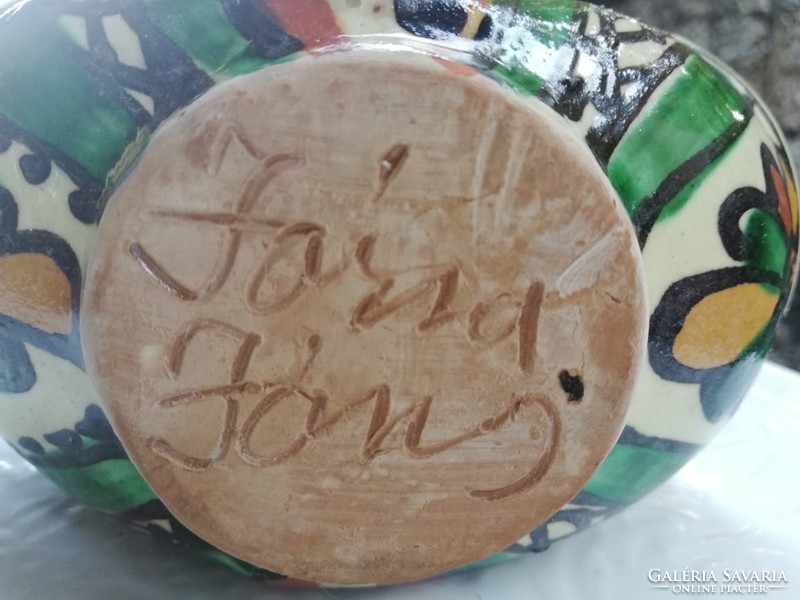 Old folk ceramic spice rack marked János Józsa