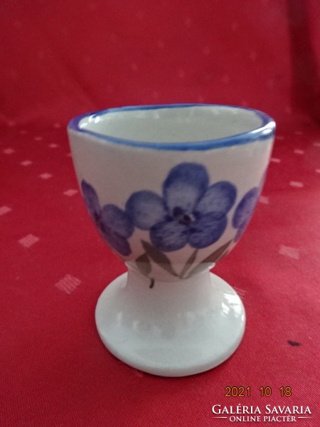 Német porcelán tojástartó, kézzel festett kék virágmintával, magassága 6,7 cm. Vanneki!