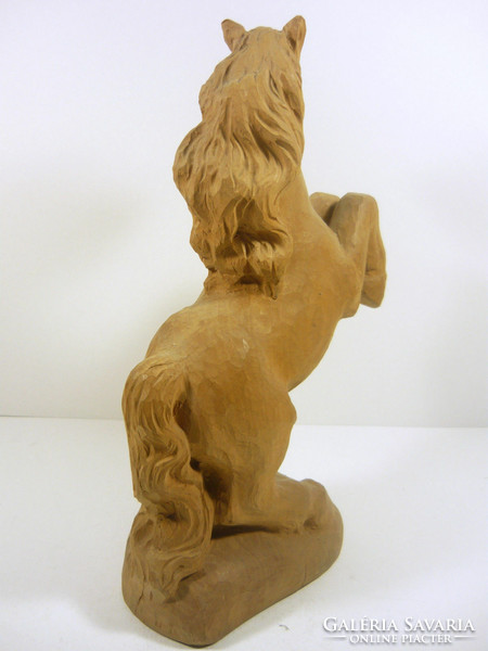 Pruning horse 29 cm hand-carved wooden sculpture, flawless! (F002)