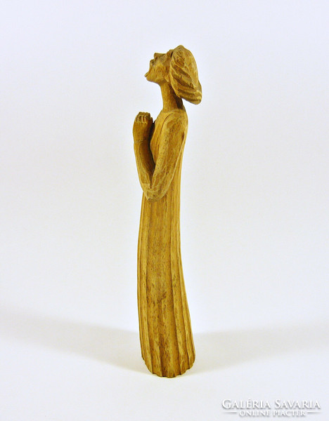 Opera singer diva 19.5 Cm hand-carved wooden sculpture, flawless! (F014)