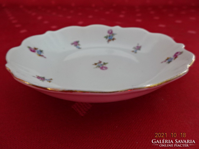 Aquincum porcelain centerpiece, small floral pattern, diameter 10.5 cm. He has!